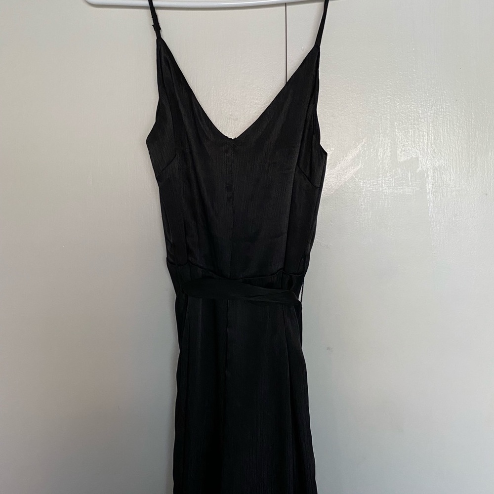 Long satin material forever21 jumpsuit.